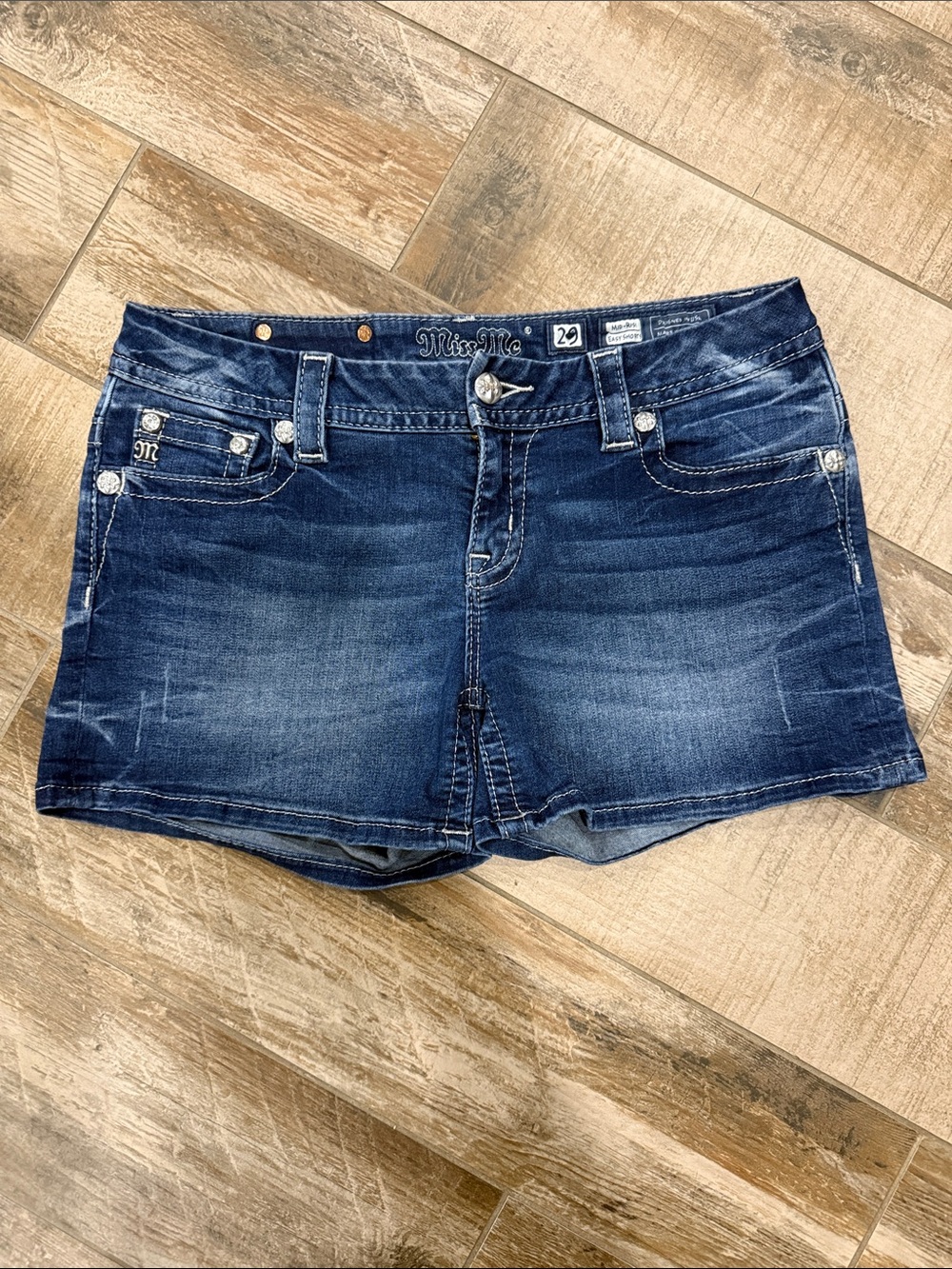 Miss Me Indigo Washed Denim Shorts